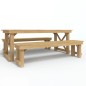 vidaXL Juego de comedor de jardín 3 piezas madera de pino impregnada vidaXL Juego de comedor de jardín 3 piezas madera de pino impregnada