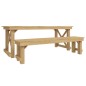 vidaXL Juego de comedor de jardín 3 piezas madera de pino impregnada vidaXL Juego de comedor de jardín 3 piezas madera de pino impregnada