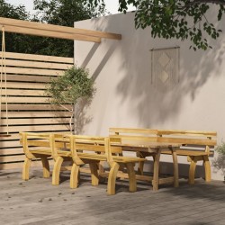 vidaXL Juego de comedor de jardín 4 piezas madera de pino impregnada 