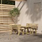 vidaXL Juego de comedor de jardín 3 piezas madera de pino impregnada vidaXL Juego de comedor de jardín 3 piezas madera de pino impregnada