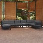 vidaXL Muebles de jardín 8 pzas con cojines negro madera maciza pino vidaXL Muebles de jardín 8 pzas con cojines negro madera maciza pino