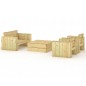 vidaXL Set de muebles de jardín 4 pzas madera maciza pino impregnada vidaXL Set de muebles de jardín 4 pzas madera maciza pino impregnada