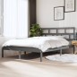 vidaXL Estructura de cama madera maciza gris 135x190 cm vidaXL Estructura de cama madera maciza gris 135x190 cm