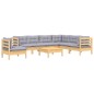 vidaXL Juego de muebles de jardín 8 pzas y cojines madera maciza pino vidaXL Juego de muebles de jardín 8 pzas y cojines madera maciza pino