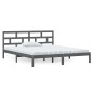 vidaXL Estructura de cama madera maciza gris 135x190 cm vidaXL Estructura de cama madera maciza gris 135x190 cm