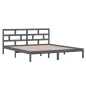 vidaXL Estructura de cama madera maciza gris 135x190 cm vidaXL Estructura de cama madera maciza gris 135x190 cm