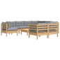 vidaXL Juego de muebles de jardín 10 pzas y cojines madera maciza pino vidaXL Juego de muebles de jardín 10 pzas y cojines madera maciza pino