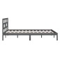 vidaXL Estructura de cama madera maciza gris 135x190 cm vidaXL Estructura de cama madera maciza gris 135x190 cm