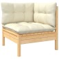vidaXL Muebles de jardín 7 pzas y cojines madera maciza de pino crema vidaXL Muebles de jardín 7 pzas y cojines madera maciza de pino crema