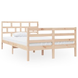 vidaXL Estructura de cama madera maciza 4FT pequeña doble 120x190 cm