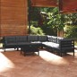 vidaXL Muebles de jardín 8 pzas con cojines negro madera maciza pino vidaXL Muebles de jardín 8 pzas con cojines negro madera maciza pino