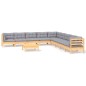 vidaXL Juego de muebles de jardín 10 pzas y cojines madera maciza pino vidaXL Juego de muebles de jardín 10 pzas y cojines madera maciza pino