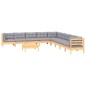 vidaXL Juego de muebles de jardín 10 pzas y cojines madera maciza pino vidaXL Juego de muebles de jardín 10 pzas y cojines madera maciza pino
