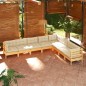 vidaXL Muebles de jardín 8 pzas y cojines madera maciza de pino crema vidaXL Muebles de jardín 8 pzas y cojines madera maciza de pino crema