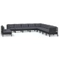 vidaXL Muebles de jardín 11 pzas y cojines negro madera maciza de pino vidaXL Muebles de jardín 11 pzas y cojines negro madera maciza de pino