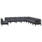 vidaXL Muebles de jardín 11 pzas y cojines negro madera maciza de pino vidaXL Muebles de jardín 11 pzas y cojines negro madera maciza de pino