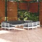 vidaXL Muebles de jardín 12 pzas y cojines blanco madera maciza pino vidaXL Muebles de jardín 12 pzas y cojines blanco madera maciza pino