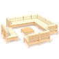 vidaXL Muebles de jardín 12 piezas cojines madera maciza de pino