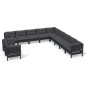 vidaXL Muebles de jardín 11 pzas y cojines negro madera maciza de pino vidaXL Muebles de jardín 11 pzas y cojines negro madera maciza de pino