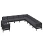 vidaXL Muebles de jardín 11 pzas y cojines negro madera maciza de pino vidaXL Muebles de jardín 11 pzas y cojines negro madera maciza de pino