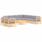 vidaXL Juego de muebles de jardín 10 pzas y cojines madera maciza pino vidaXL Juego de muebles de jardín 10 pzas y cojines madera maciza pino