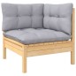 vidaXL Juego de muebles de jardín 13 pzas y cojines madera maciza pino vidaXL Juego de muebles de jardín 13 pzas y cojines madera maciza pino