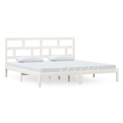 vidaXL Estructura de cama madera maciza de pino blanco 200x200 cm