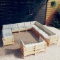 vidaXL Muebles de jardín 13 piezas cojines madera maciza de pino vidaXL Muebles de jardín 13 piezas cojines madera maciza de pino