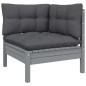 vidaXL Muebles de jardín 8 pzas y cojines gris madera maciza de pino vidaXL Muebles de jardín 8 pzas y cojines gris madera maciza de pino