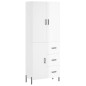 vidaXL Aparador alto madera contrachapada blanco brillo 69,5x34x180 cm vidaXL Aparador alto madera contrachapada blanco brillo 69,5x34x180 cm