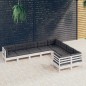 vidaXL Muebles de jardín 9 pzas y cojines blanco madera de pino vidaXL Muebles de jardín 9 pzas y cojines blanco madera de pino