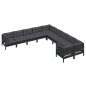 vidaXL Muebles de jardín 10 pzas con cojines negro madera de pino vidaXL Muebles de jardín 10 pzas con cojines negro madera de pino