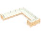 vidaXL Muebles de jardín 10 piezas y cojines madera de pino crema