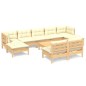 vidaXL Muebles de jardín 10 piezas cojines madera de pino color crema vidaXL Muebles de jardín 10 piezas cojines madera de pino color crema