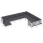 vidaXL Muebles de jardín 10 pzas con cojines blanco madera de pino vidaXL Muebles de jardín 10 pzas con cojines blanco madera de pino