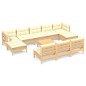 vidaXL Muebles de jardín 11 piezas cojines madera de pino color crema vidaXL Muebles de jardín 11 piezas cojines madera de pino color crema