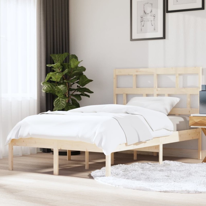vidaXL Estructura de cama de madera maciza de pino 140x200 cm vidaXL Estructura de cama de madera maciza de pino 140x200 cm