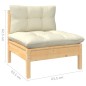 vidaXL Muebles de jardín 7 piezas cojines madera de pino color crema vidaXL Muebles de jardín 7 piezas cojines madera de pino color crema
