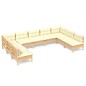 vidaXL Muebles de jardín 9 pzas y cojines madera maciza de pino crema vidaXL Muebles de jardín 9 pzas y cojines madera maciza de pino crema