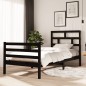 vidaXL Estructura de cama madera maciza de pino negra 90x200 cm