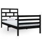 vidaXL Estructura de cama madera maciza de pino negra 90x200 cm