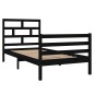 vidaXL Estructura de cama madera maciza de pino negra 90x200 cm