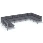 vidaXL Muebles de jardín 10 pzas y cojines gris madera maciza de pino vidaXL Muebles de jardín 10 pzas y cojines gris madera maciza de pino
