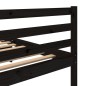 vidaXL Estructura de cama madera maciza de pino negra 90x200 cm
