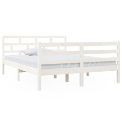 vidaXL Estructura de cama de madera maciza de pino blanco 140x190 cm