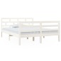 vidaXL Estructura de cama de madera maciza de pino blanco 140x190 cm