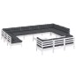 vidaXL Muebles de jardín 14 pzas con cojines blanco madera de pino vidaXL Muebles de jardín 14 pzas con cojines blanco madera de pino