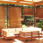 vidaXL Muebles de jardín 9 pzas y cojines madera de pino marrón miel vidaXL Muebles de jardín 9 pzas y cojines madera de pino marrón miel