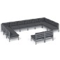 vidaXL Muebles de jardín 12 pzas y cojines madera maciza de pino gris