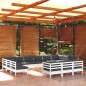 vidaXL Muebles de jardín 13 pzas con cojines blanco madera de pino vidaXL Muebles de jardín 13 pzas con cojines blanco madera de pino